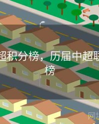 历届中超积分榜，历届中超联赛积分榜