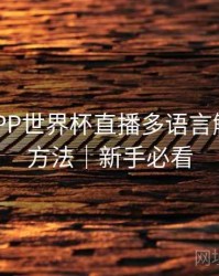 B体育APP世界杯直播多语言解说切换方法｜新手必看