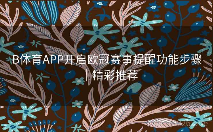 B体育APP开启欧冠赛事提醒功能步骤｜精彩推荐