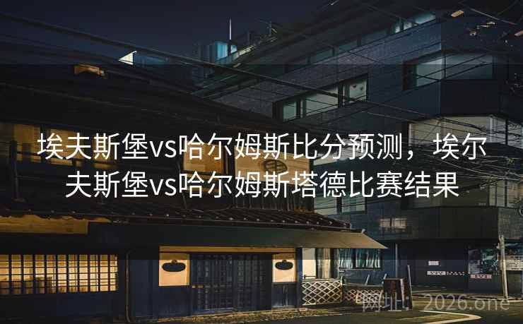 埃夫斯堡vs哈尔姆斯比分预测，埃尔夫斯堡vs哈尔姆斯塔德比赛结果