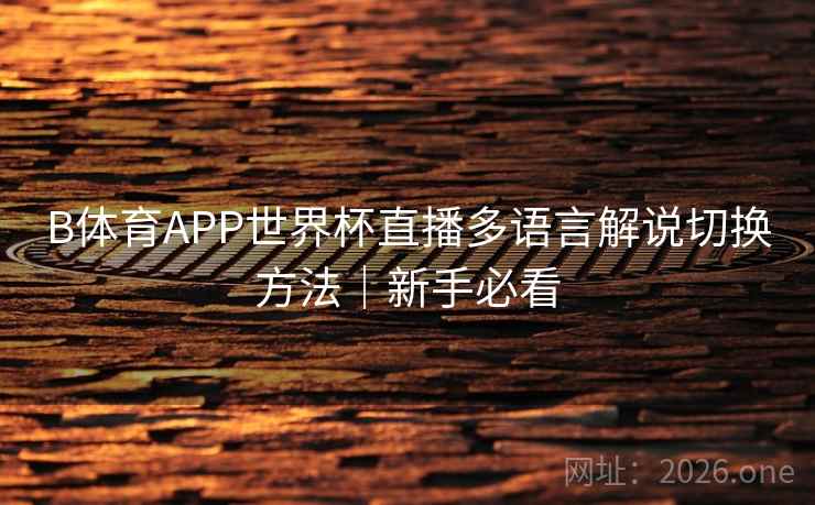 B体育APP世界杯直播多语言解说切换方法｜新手必看