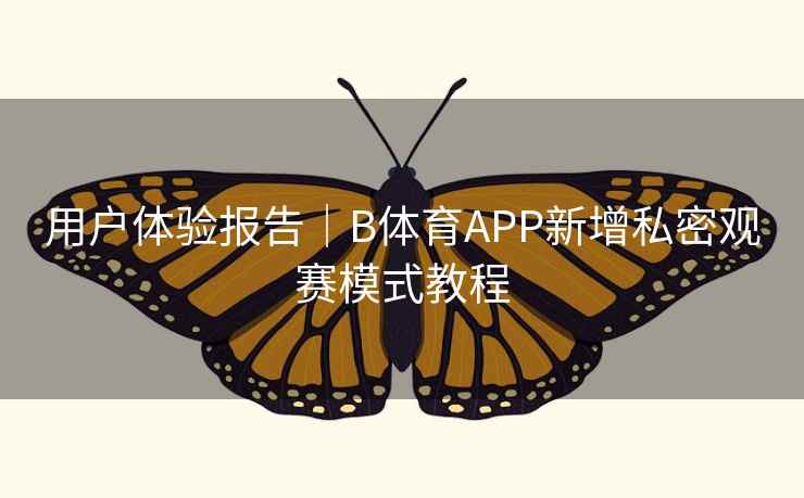 用户体验报告｜B体育APP新增私密观赛模式教程